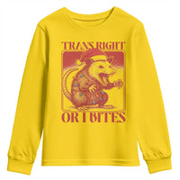 Funny Fierce Opossum Santa Youth Sweatshirt Trans Right Or I Bites Christmas Gift - Wonder Print Shop