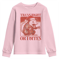 Funny Fierce Opossum Santa Youth Sweatshirt Trans Right Or I Bites Christmas Gift - Wonder Print Shop