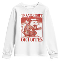 Funny Fierce Opossum Santa Youth Sweatshirt Trans Right Or I Bites Christmas Gift - Wonder Print Shop