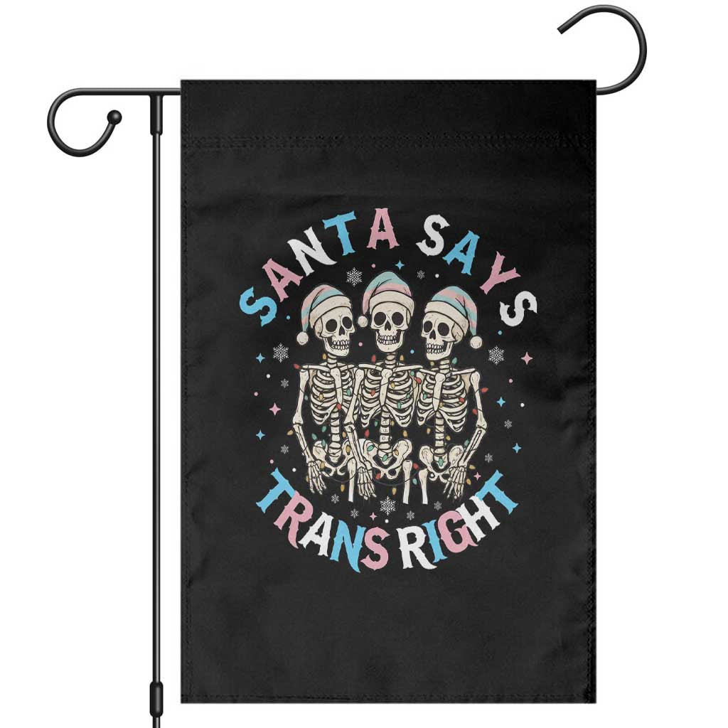 Funny Skeleton Santa Says Trans Right Garden Flag Transgender Pride Gift - Wonder Print Shop