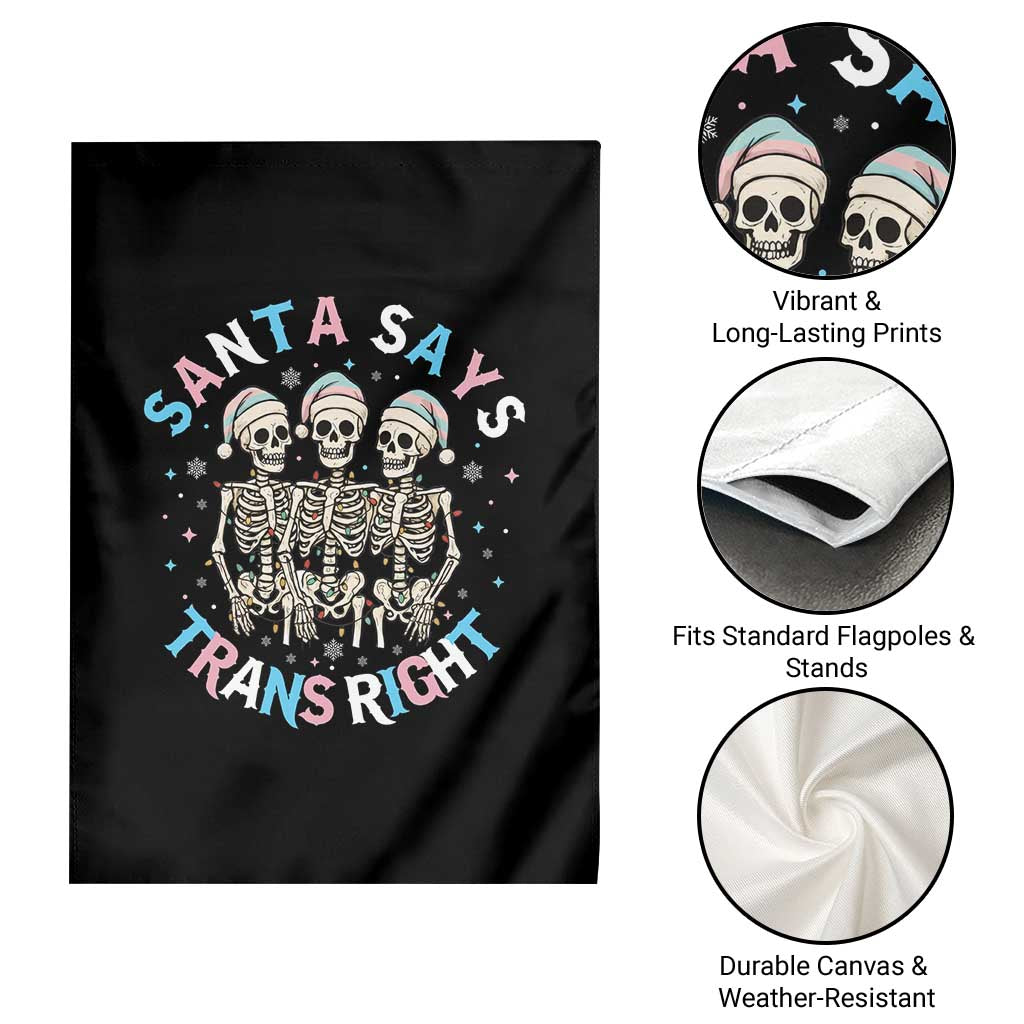Funny Skeleton Santa Says Trans Right Garden Flag Transgender Pride Gift - Wonder Print Shop