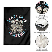Funny Skeleton Santa Says Trans Right Garden Flag Transgender Pride Gift - Wonder Print Shop