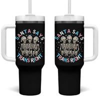 Funny Skeleton Santa Says Trans Right Tumbler With Handle Transgender Pride Gift - Wonder Print Shop