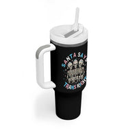 Funny Skeleton Santa Says Trans Right Tumbler With Handle Transgender Pride Gift - Wonder Print Shop