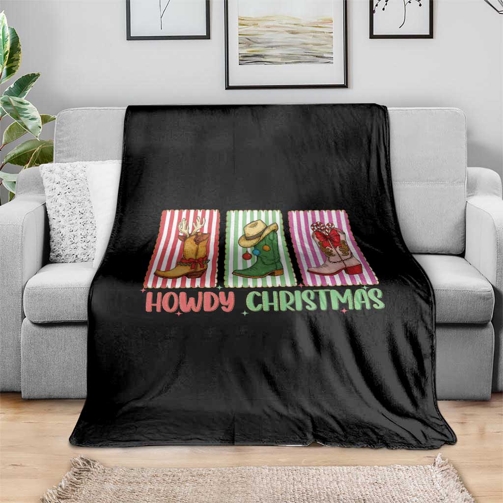 Howdy Christmas Cowboy Boots Western Pride Throw Blanket - Wonder Print Shop