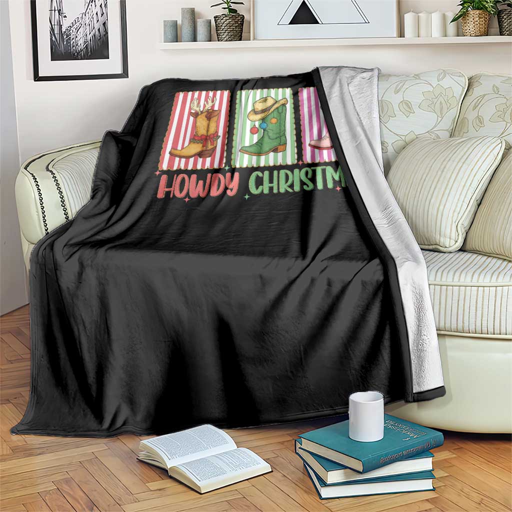 Howdy Christmas Cowboy Boots Western Pride Throw Blanket - Wonder Print Shop