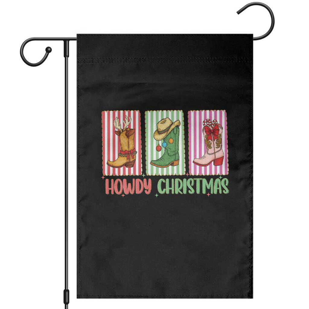 Howdy Christmas Cowboy Boots Western Pride Garden Flag - Wonder Print Shop