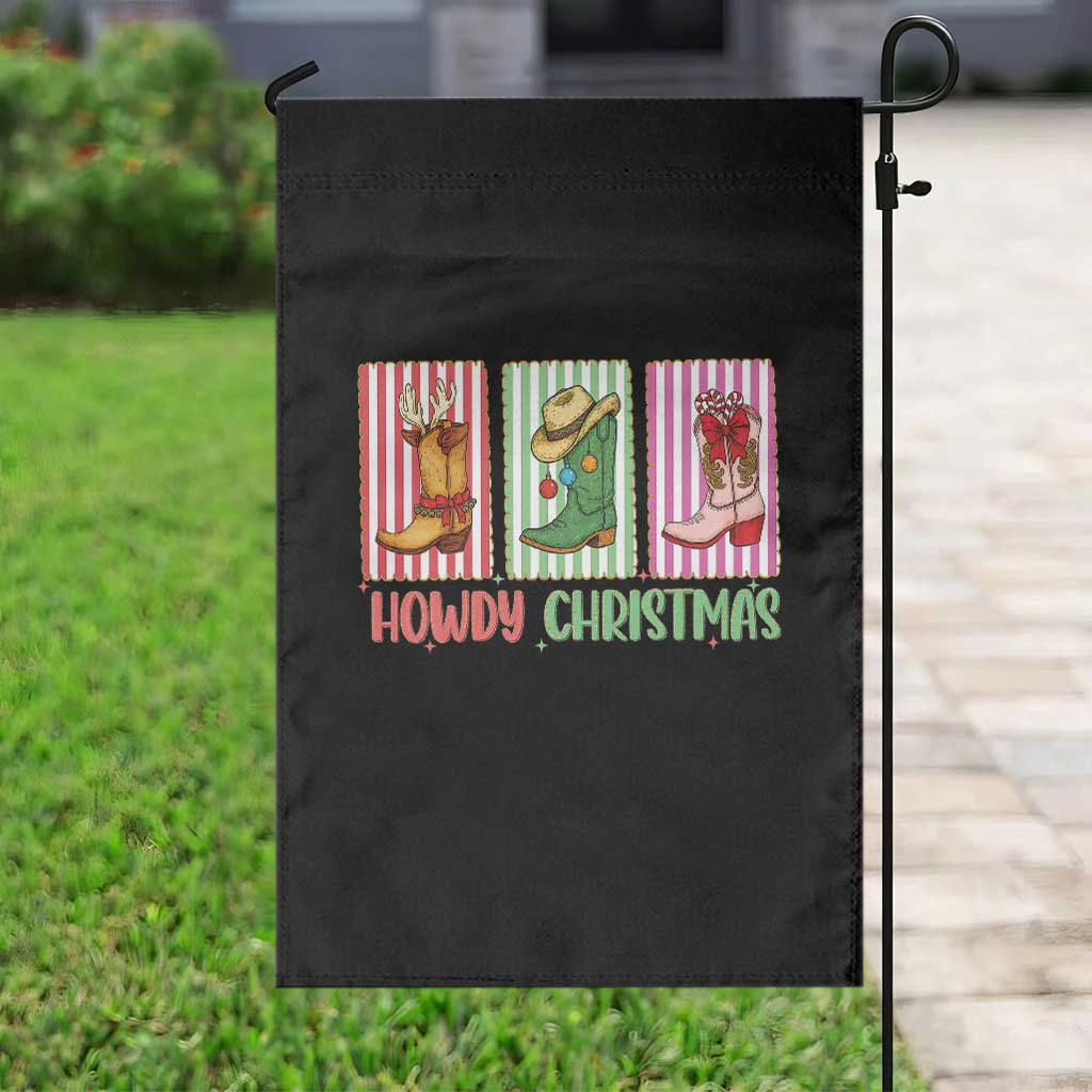 Howdy Christmas Cowboy Boots Western Pride Garden Flag - Wonder Print Shop