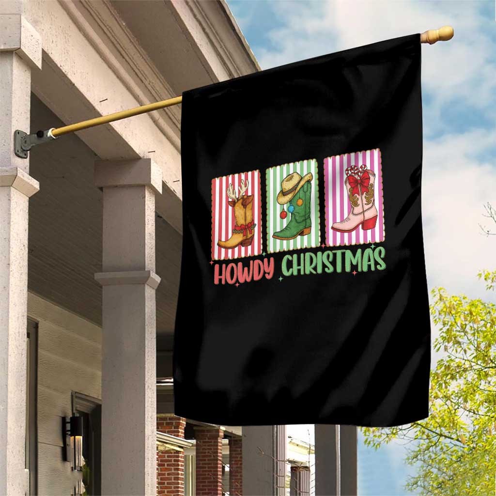 Howdy Christmas Cowboy Boots Western Pride Garden Flag - Wonder Print Shop