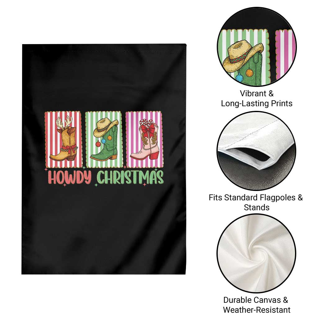 Howdy Christmas Cowboy Boots Western Pride Garden Flag - Wonder Print Shop