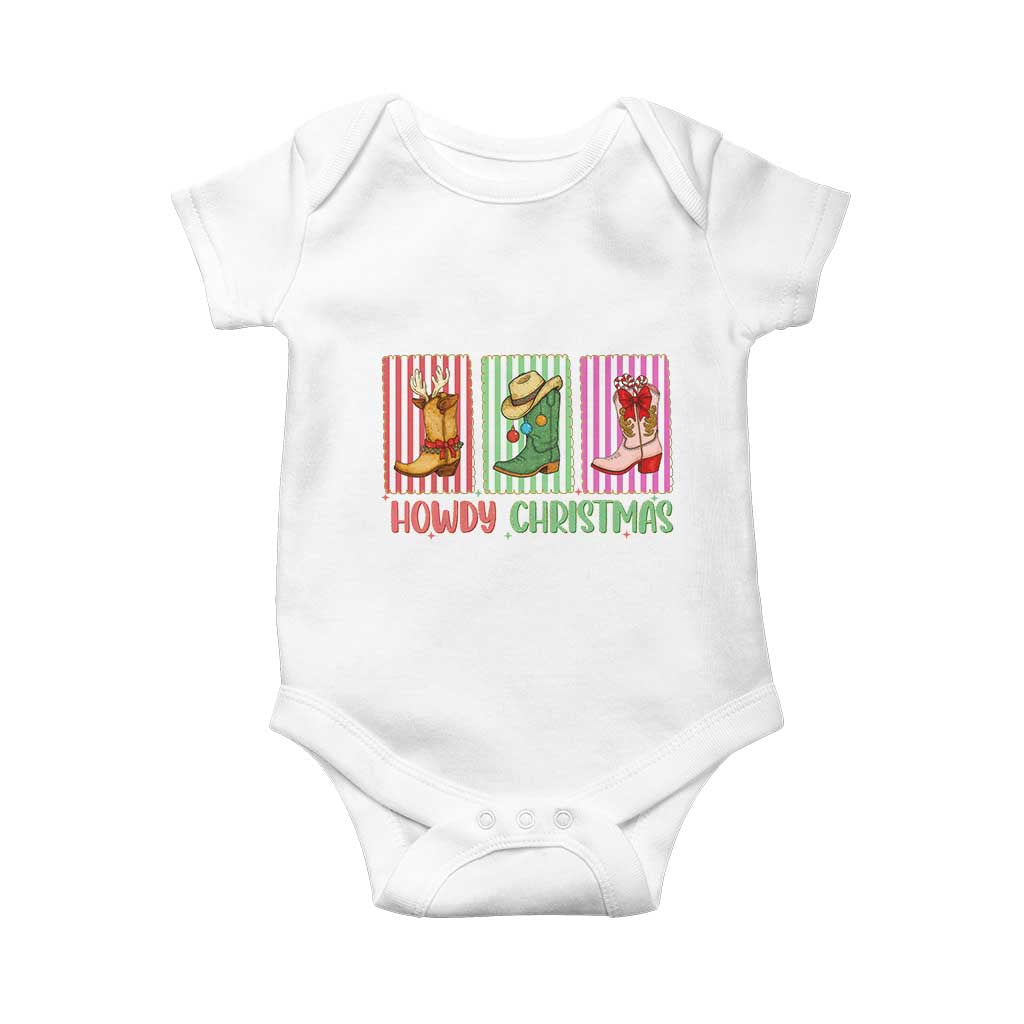Howdy Christmas Cowboy Boots Western Pride Baby Onesie - Wonder Print Shop