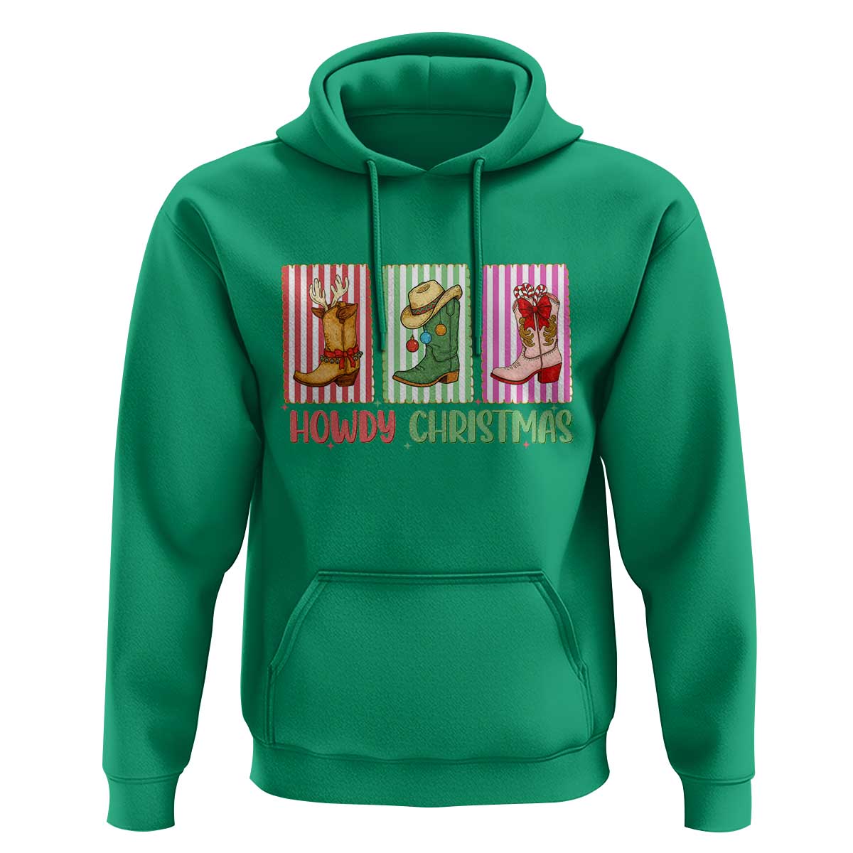 Howdy Christmas Cowboy Boots Western Pride Hoodie - Wonder Print Shop