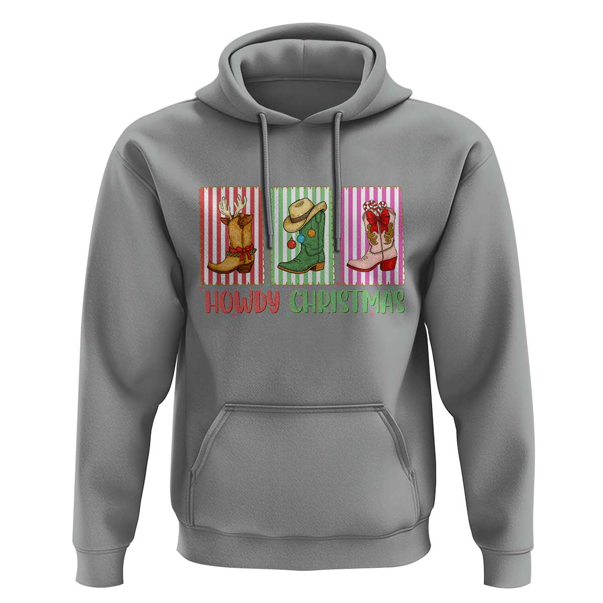 Howdy Christmas Cowboy Boots Western Pride Hoodie - Wonder Print Shop