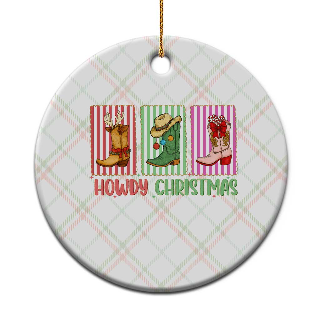 Howdy Christmas Cowboy Boots Western Pride Ceramic Ornament - Wonder Print Shop