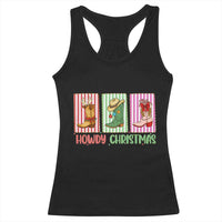 Howdy Christmas Cowboy Boots Western Pride Racerback Tank Top - Wonder Print Shop