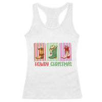 Howdy Christmas Cowboy Boots Western Pride Racerback Tank Top - Wonder Print Shop