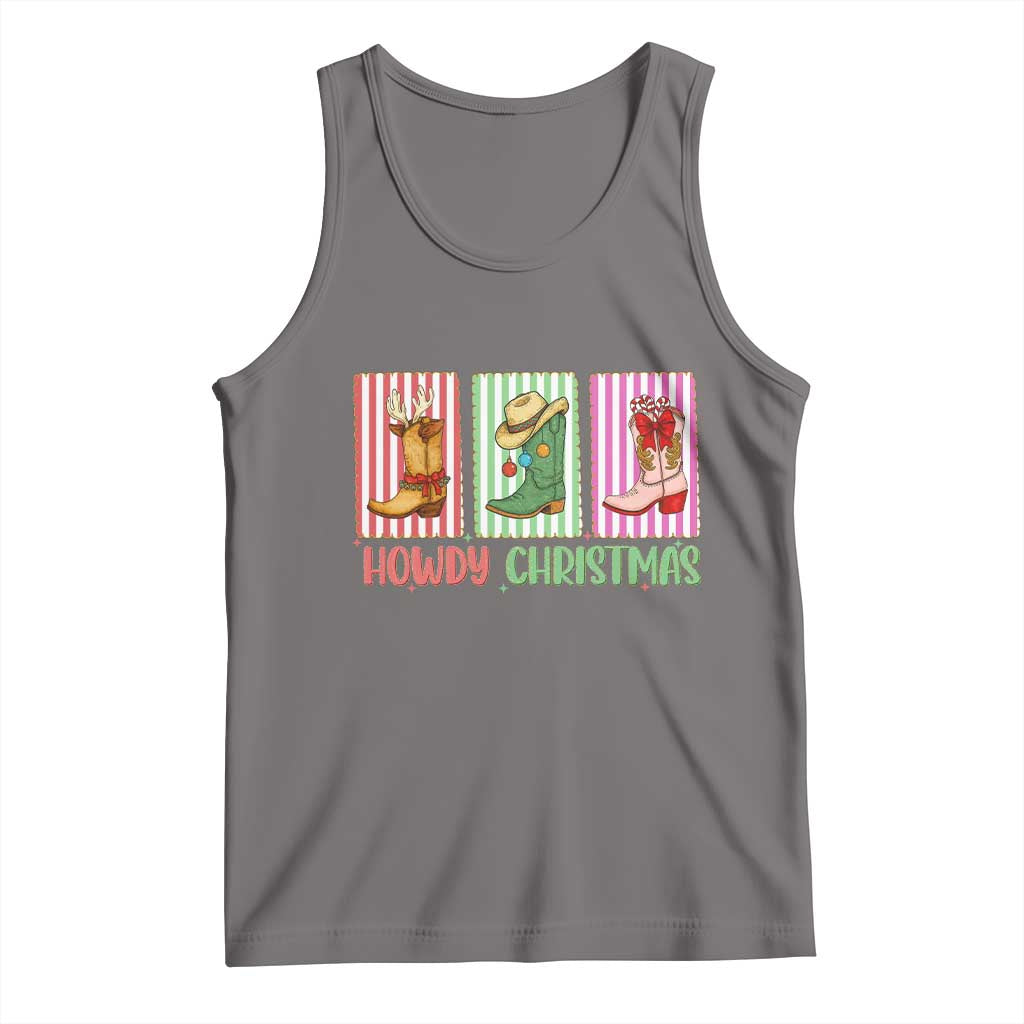 Howdy Christmas Cowboy Boots Western Pride Tank Top - Wonder Print Shop