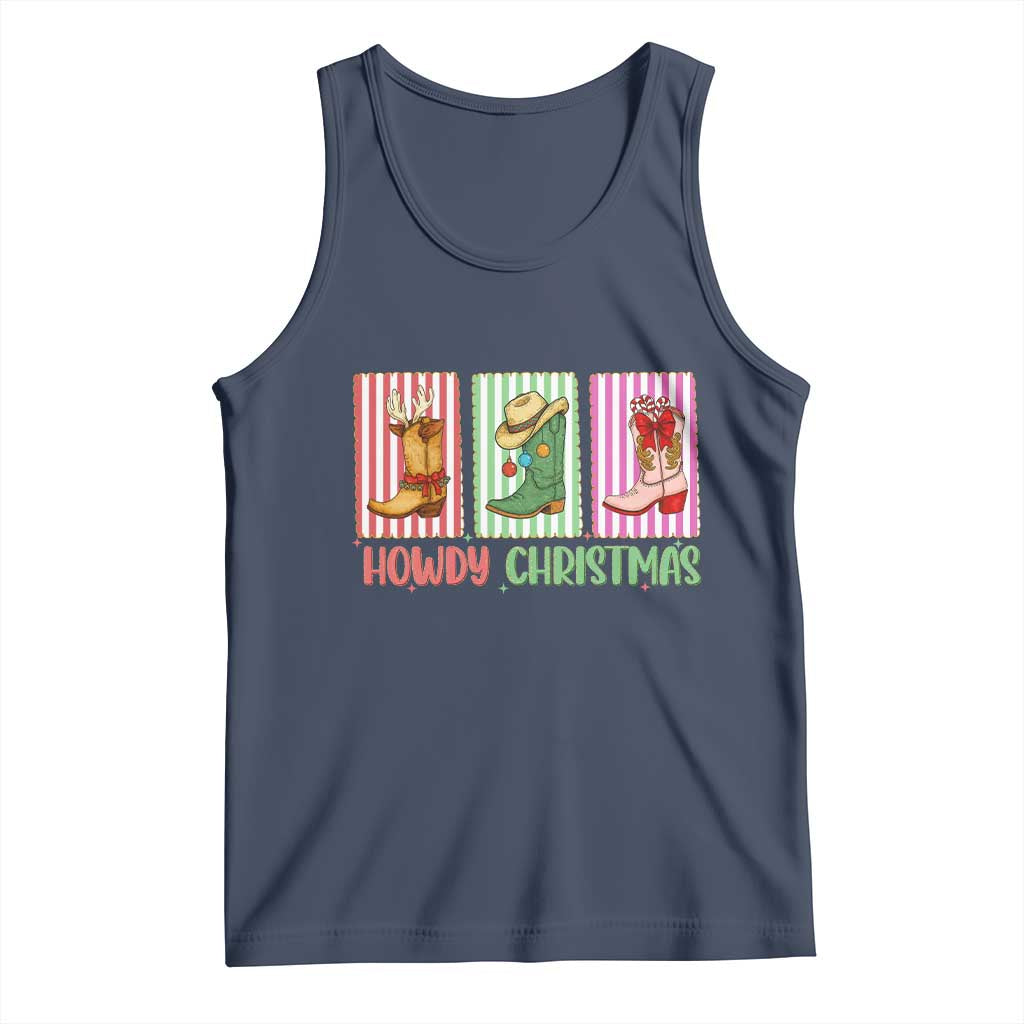 Howdy Christmas Cowboy Boots Western Pride Tank Top - Wonder Print Shop