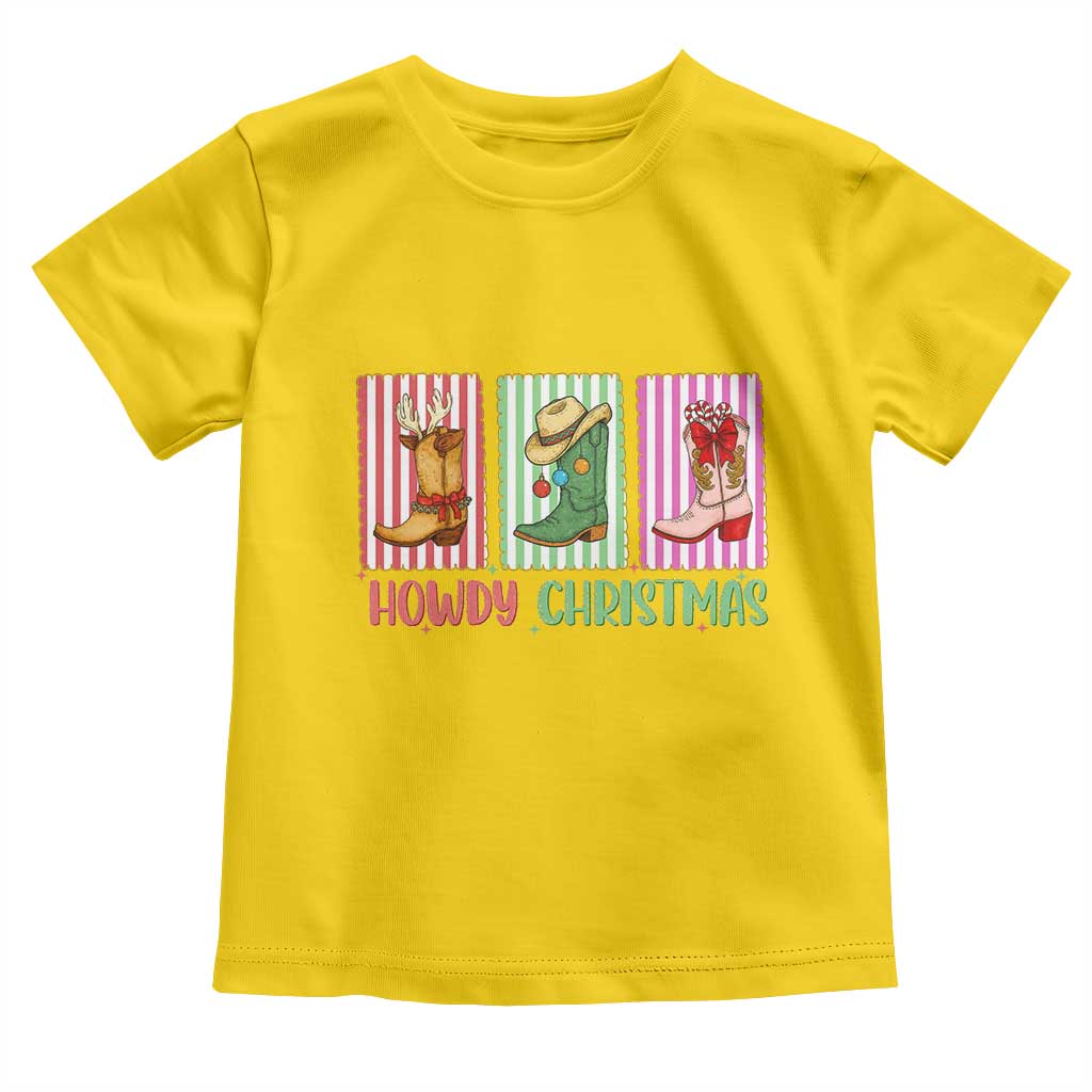 Howdy Christmas Cowboy Boots Western Pride Toddler T Shirt - Wonder Print Shop