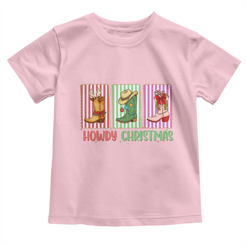 Howdy Christmas Cowboy Boots Western Pride Toddler T Shirt - Wonder Print Shop