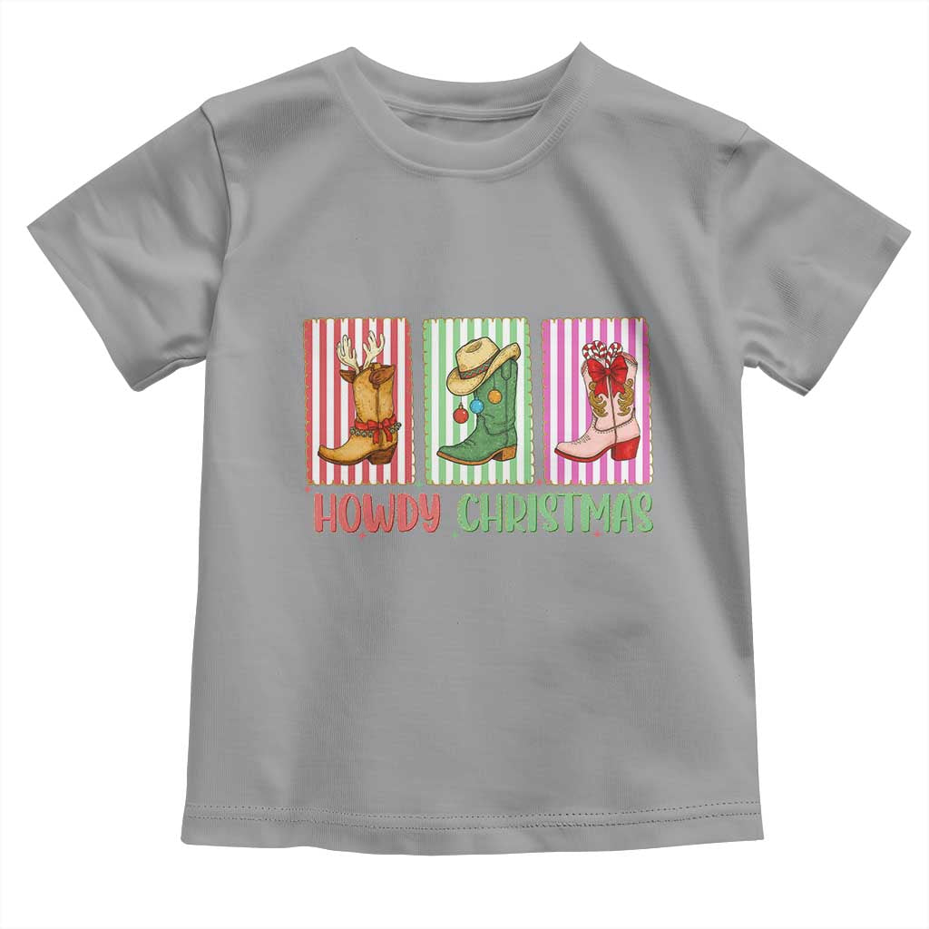 Howdy Christmas Cowboy Boots Western Pride Toddler T Shirt - Wonder Print Shop