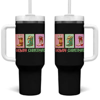 Howdy Christmas Cowboy Boots Western Pride Tumbler With Handle - Wonder Print Shop