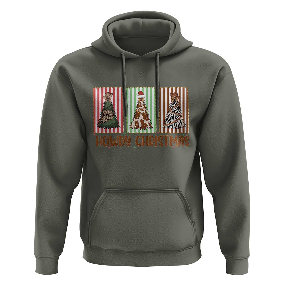 Howdy Christmas Hoodie Funny Western Xmas Tree Rodeo Fan Gift - Wonder Print Shop