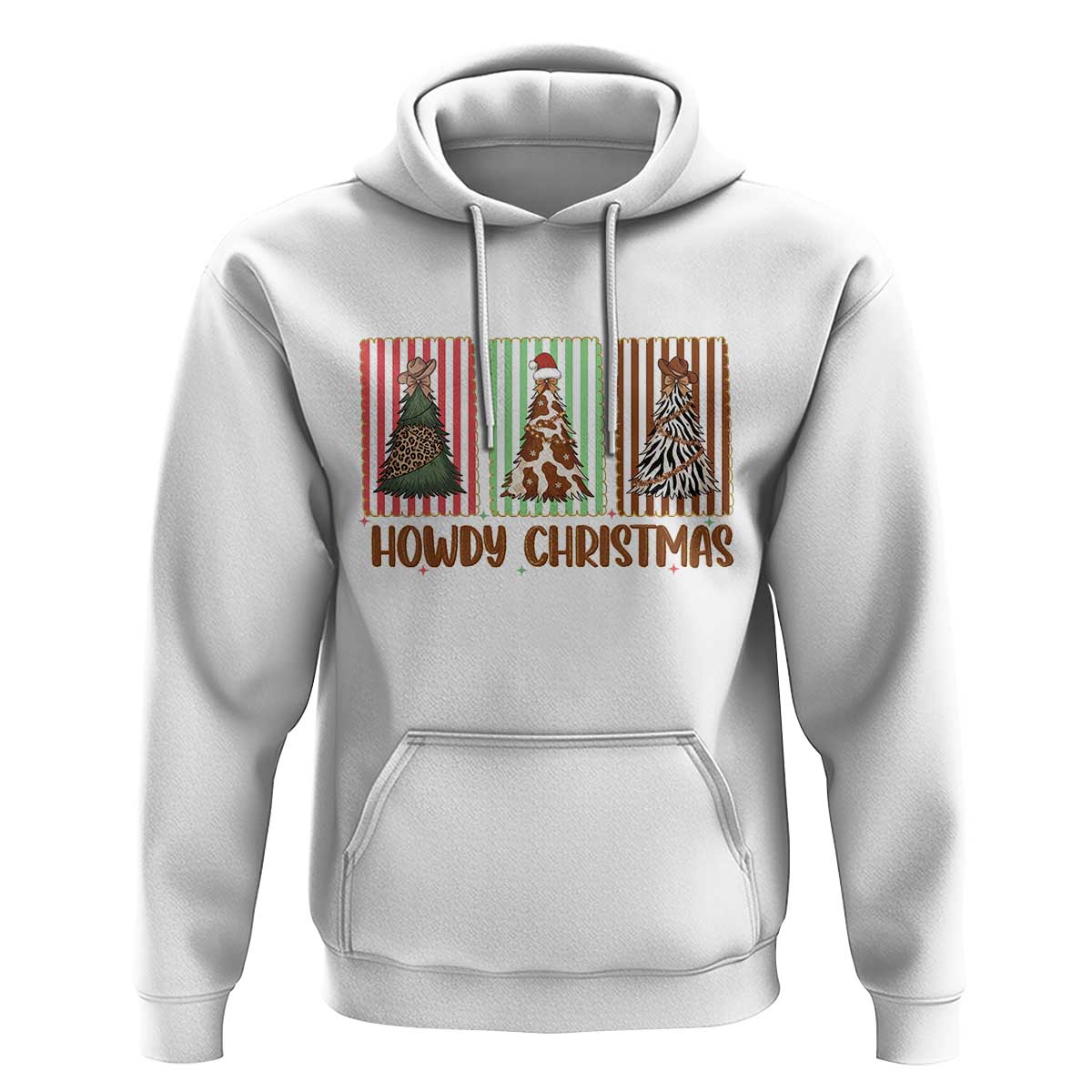 Howdy Christmas Hoodie Funny Western Xmas Tree Rodeo Fan Gift - Wonder Print Shop