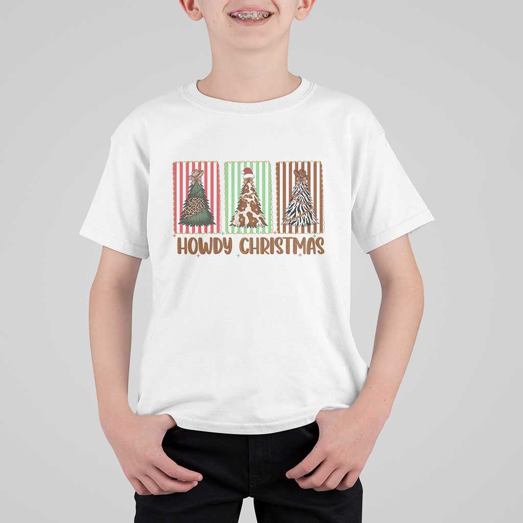 Howdy Christmas T Shirt For Kid Funny Western Xmas Tree Rodeo Fan Gift - Wonder Print Shop