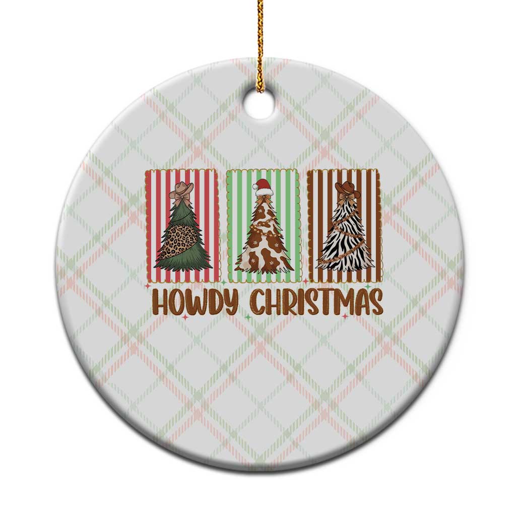 Howdy Christmas Ceramic Ornament Funny Western Xmas Tree Rodeo Fan Gift - Wonder Print Shop