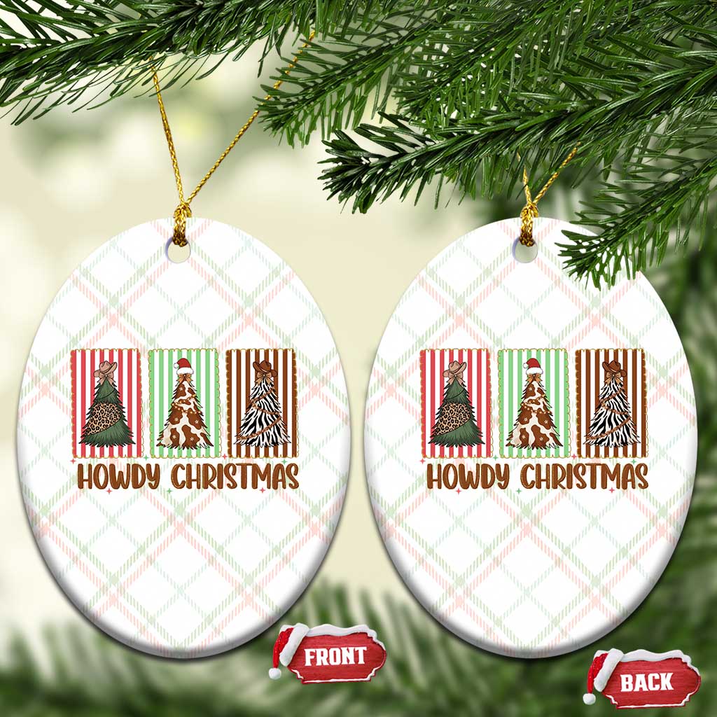 Howdy Christmas Ceramic Ornament Funny Western Xmas Tree Rodeo Fan Gift - Wonder Print Shop