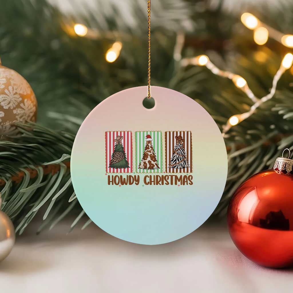 Howdy Christmas Ceramic Ornament Funny Western Xmas Tree Rodeo Fan Gift - Wonder Print Shop