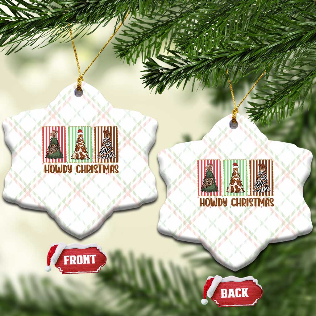 Howdy Christmas Ceramic Ornament Funny Western Xmas Tree Rodeo Fan Gift - Wonder Print Shop