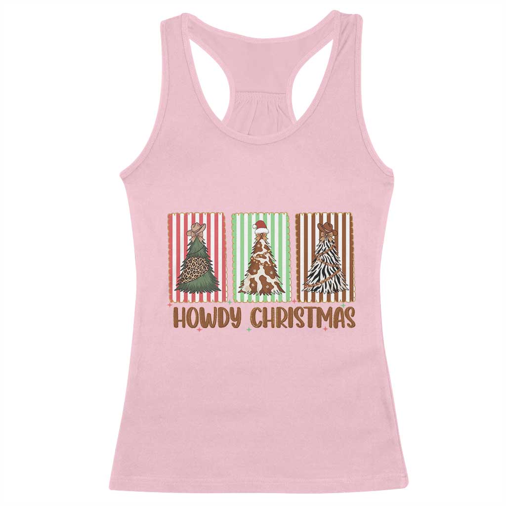 Howdy Christmas Racerback Tank Top Funny Western Xmas Tree Rodeo Fan Gift - Wonder Print Shop