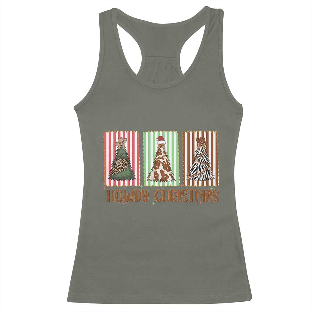Howdy Christmas Racerback Tank Top Funny Western Xmas Tree Rodeo Fan Gift - Wonder Print Shop