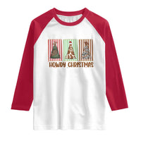 Howdy Christmas Raglan Shirt Funny Western Xmas Tree Rodeo Fan Gift - Wonder Print Shop