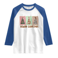 Howdy Christmas Raglan Shirt Funny Western Xmas Tree Rodeo Fan Gift - Wonder Print Shop