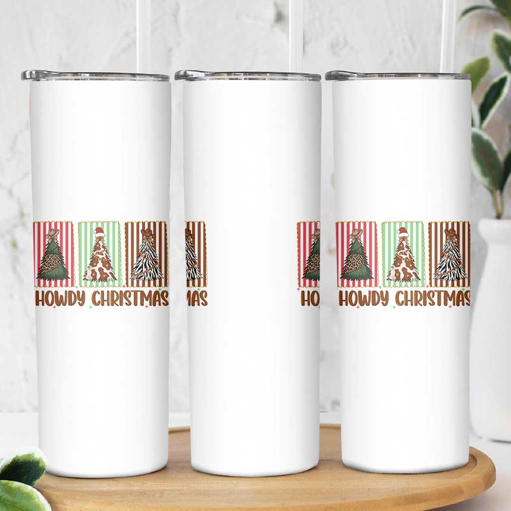 Howdy Christmas Skinny Tumbler Funny Western Xmas Tree Rodeo Fan Gift - Wonder Print Shop