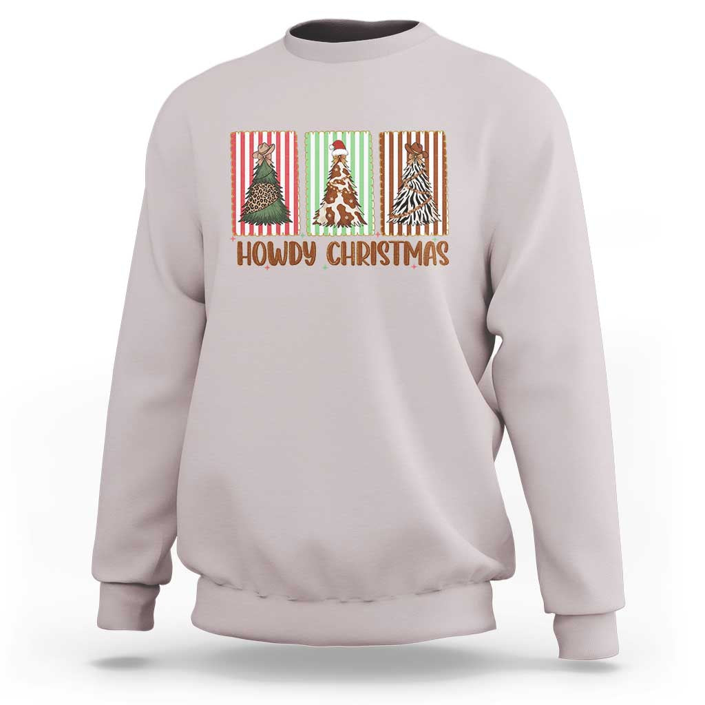 Howdy Christmas Sweatshirt Funny Western Xmas Tree Rodeo Fan Gift - Wonder Print Shop