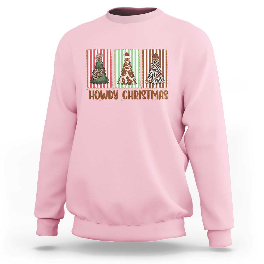Howdy Christmas Sweatshirt Funny Western Xmas Tree Rodeo Fan Gift - Wonder Print Shop