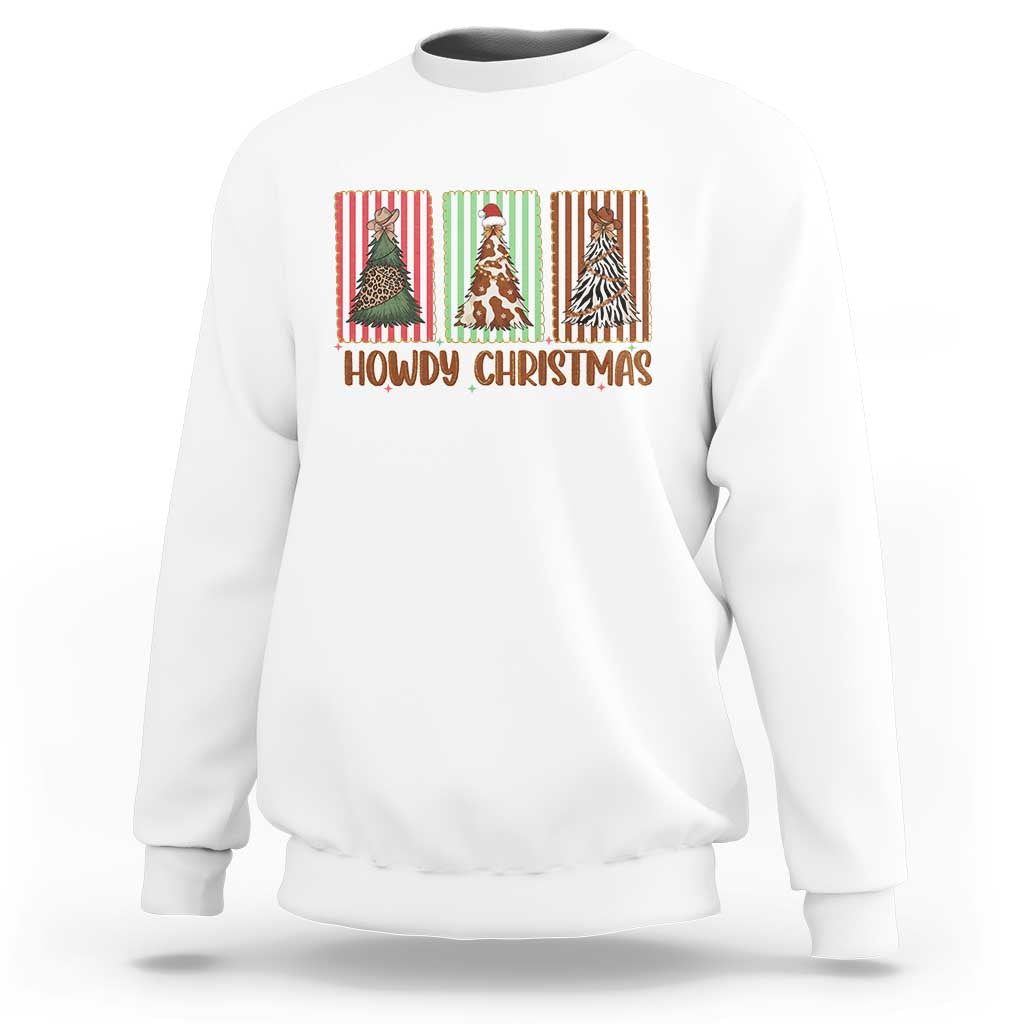 Howdy Christmas Sweatshirt Funny Western Xmas Tree Rodeo Fan Gift - Wonder Print Shop
