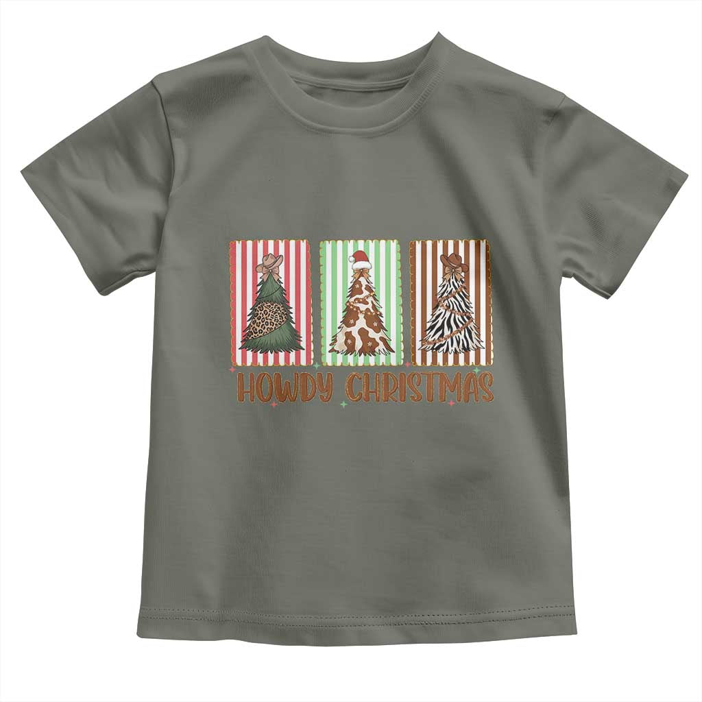 Howdy Christmas Toddler T Shirt Funny Western Xmas Tree Rodeo Fan Gift - Wonder Print Shop