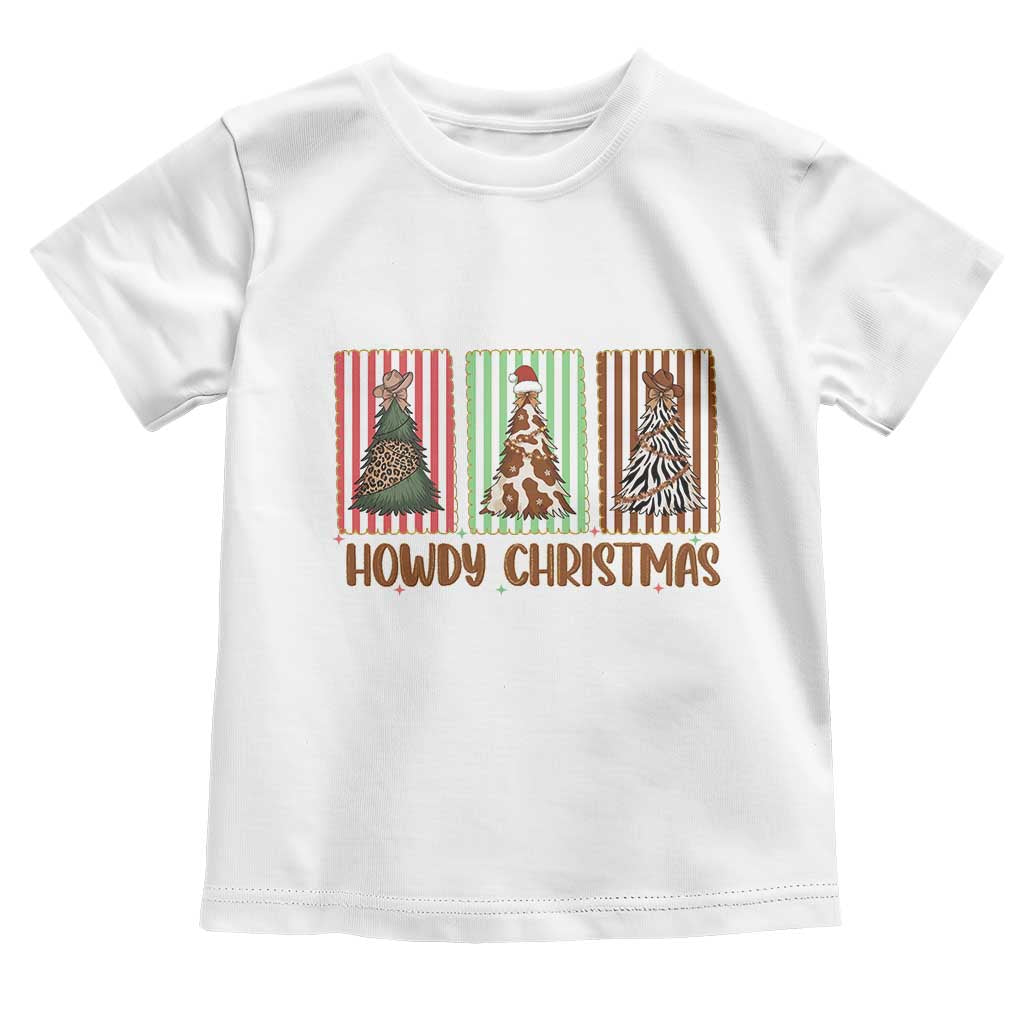 Howdy Christmas Toddler T Shirt Funny Western Xmas Tree Rodeo Fan Gift - Wonder Print Shop
