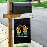Funny Bigfoot Tennis Player Beer Lover Garden Flag That Is Why I Am Here - Wonder Print Shop