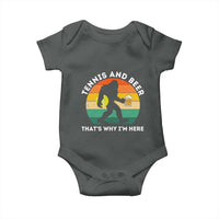 Funny Bigfoot Tennis Player Beer Lover Baby Onesie That Is Why I Am Here - Wonder Print Shop