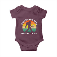 Funny Bigfoot Tennis Player Beer Lover Baby Onesie That Is Why I Am Here - Wonder Print Shop