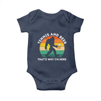 Funny Bigfoot Tennis Player Beer Lover Baby Onesie That Is Why I Am Here - Wonder Print Shop