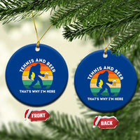 Funny Bigfoot Tennis Player Beer Lover Ceramic Ornament That Is Why I Am Here - Wonder Print Shop