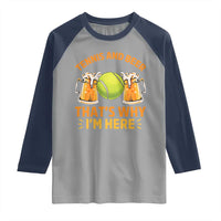 Tennis And Beer That Is Why I Am Here Raglan Shirt Funny Tennis Player Gift - Wonder Print Shop
