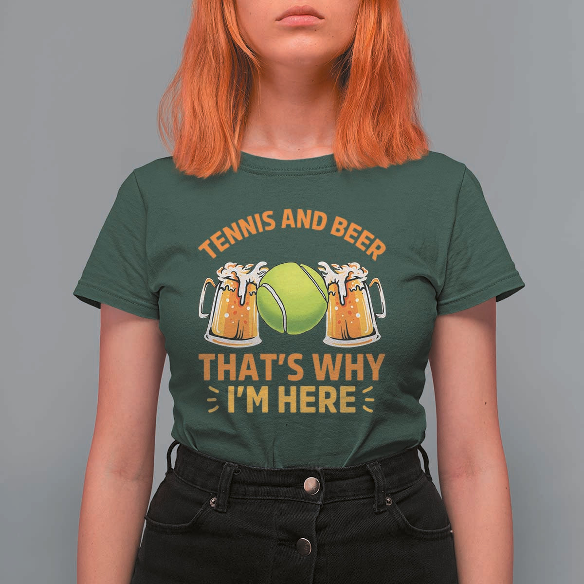 Tennis And Beer That Is Why I Am Here T Shirt For Women Funny Tennis Player Gift - Wonder Print Shop